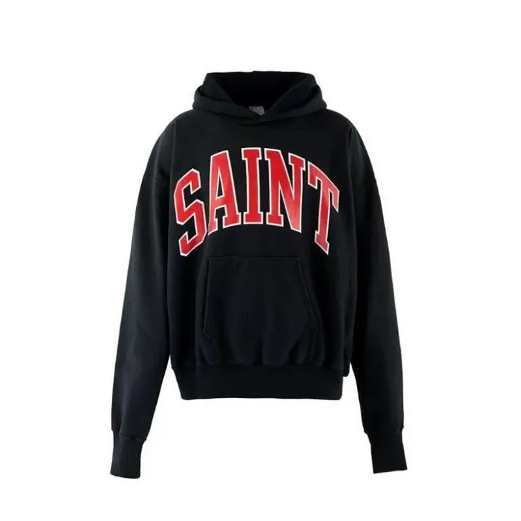 Sa distressed destroyed hot diamond skeleton cracked printed men's and women's sweatshirt hoodie washed and distressed image 2