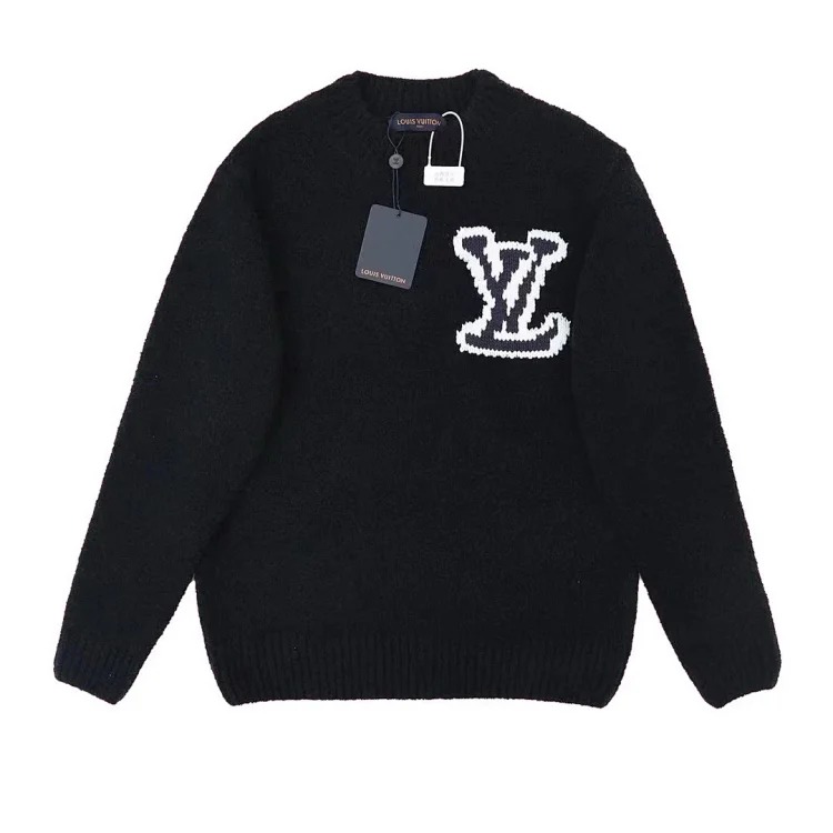 Wool and cowhide loop sweater jacquard