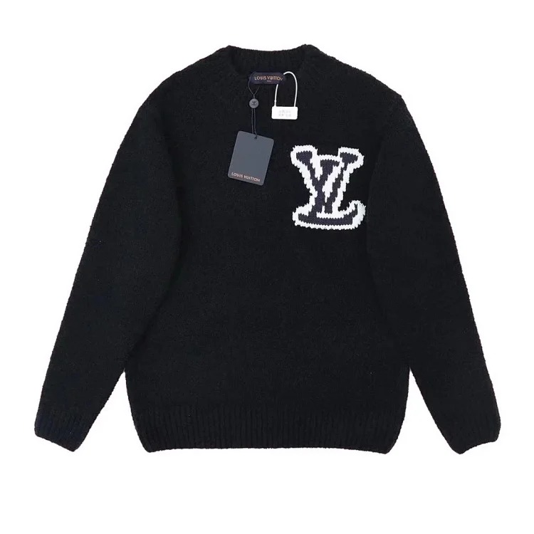 Wool and cowhide loop sweater jacquard