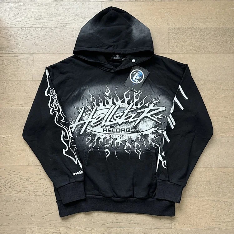 HELLSTAR washed distressed hoodies for men and women and teenagers couple sweatshirts image 4