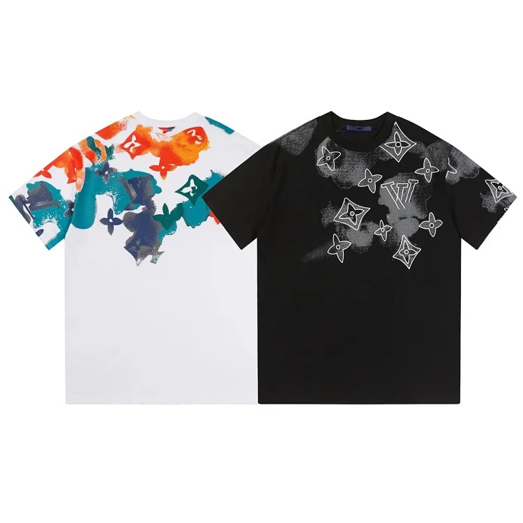 Cross-border new men and women same style casual personalized loose printed men and women couple wear ins short-sleeved T-shirt image 2