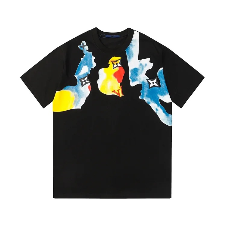 Cross-border new men and women same style casual personalized loose printed men and women couple wear ins short-sleeved T-shirt image 3