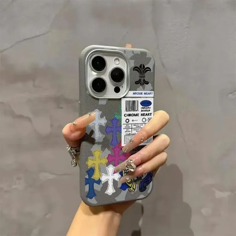 Color cross suitable for Apple 16promax mobile phone case iphone15 protective cover 13 litchi pattern 12 soft shell