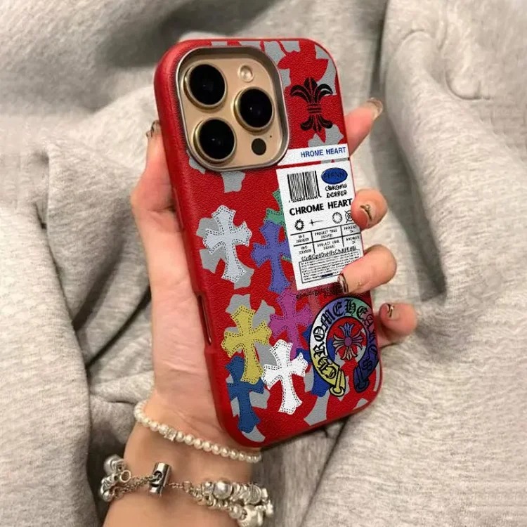 Color cross suitable for Apple 16promax mobile phone case iphone15 protective cover 13 litchi pattern 12 soft shell