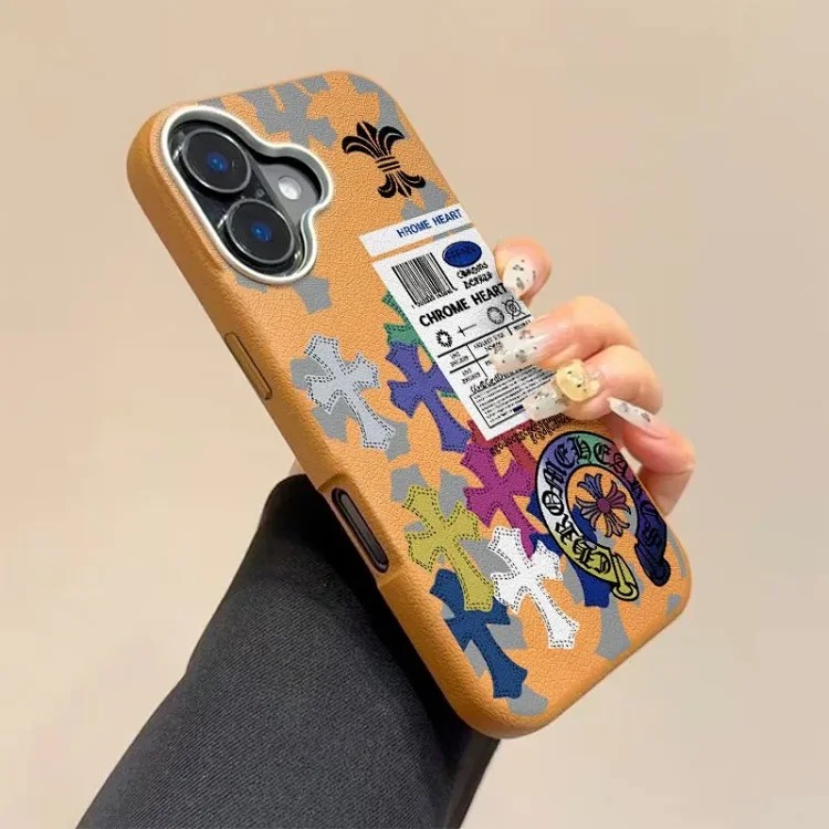 Color cross suitable for Apple 16promax mobile phone case iphone15 protective cover 13 litchi pattern 12 soft shell