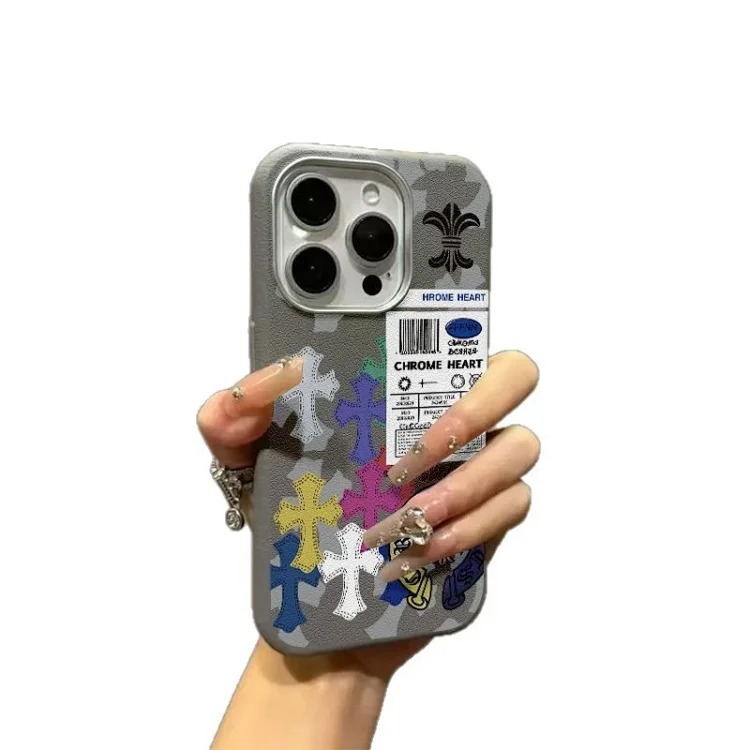 Color cross suitable for Apple 16promax mobile phone case iphone15 protective cover 13 litchi pattern 12 soft shell