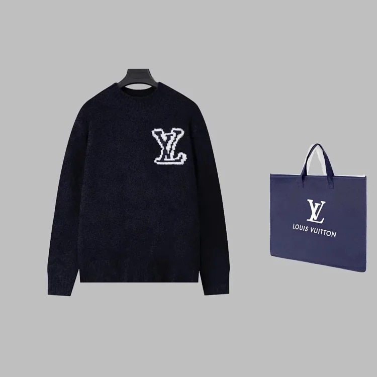 Lamb wool jacquard long-sleeved sweater
