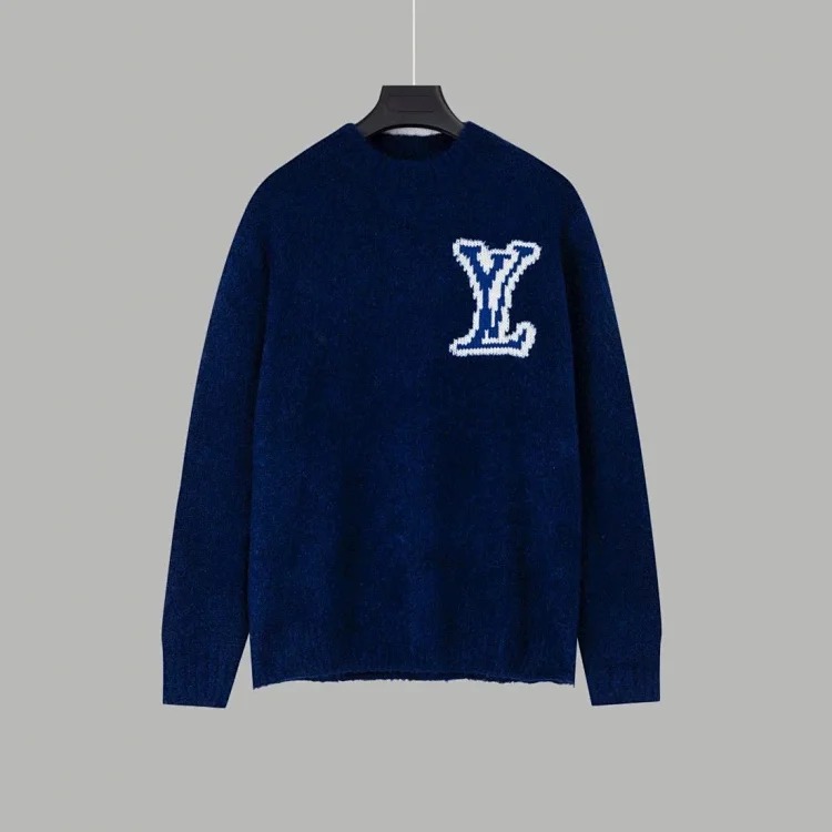 Lamb wool jacquard long-sleeved sweater