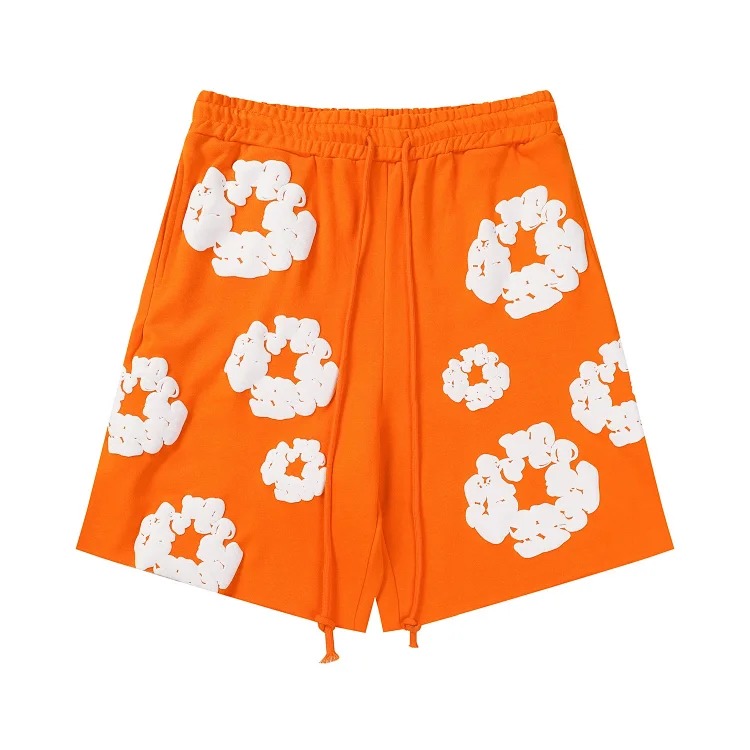 Flower short sleeve shorts cotton