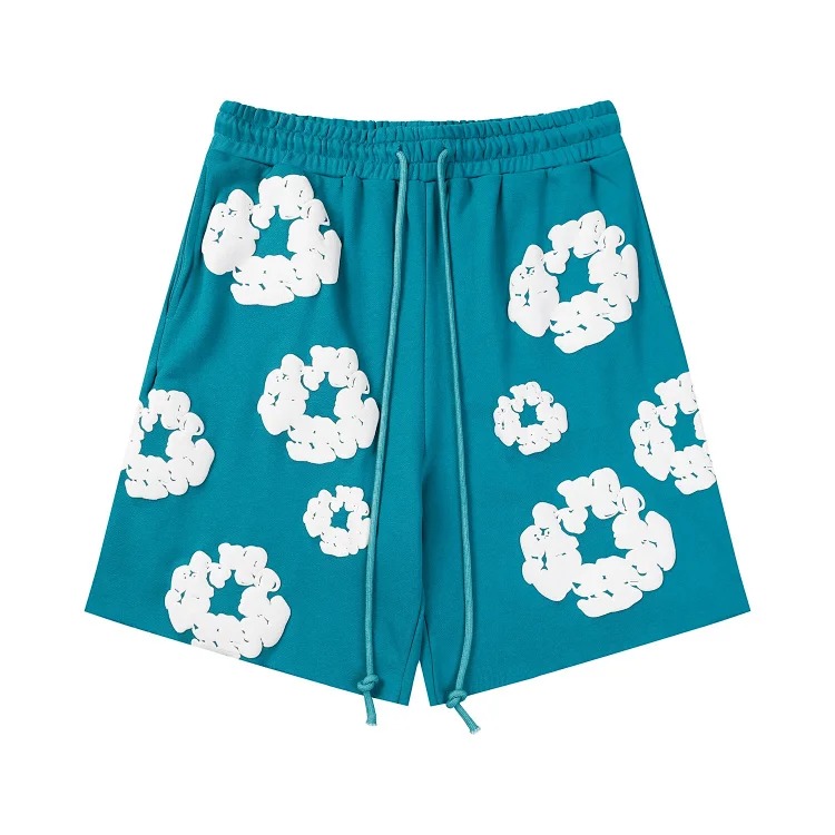 Flower short sleeve shorts cotton