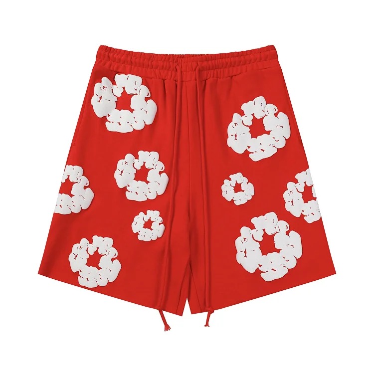 Flower short sleeve shorts cotton