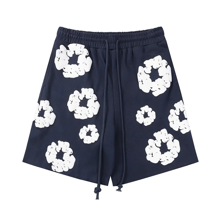 Flower short sleeve shorts cotton