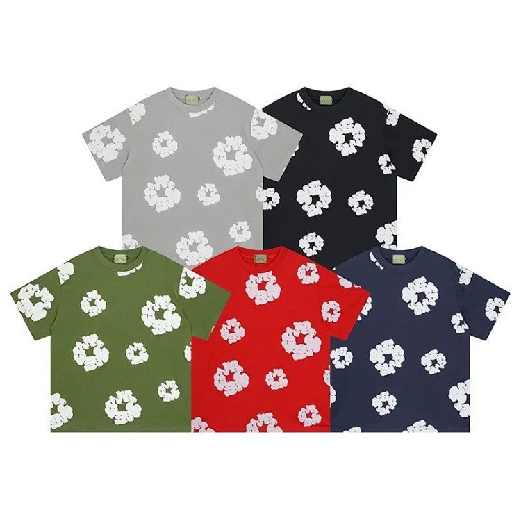 Flower short sleeve shorts cotton