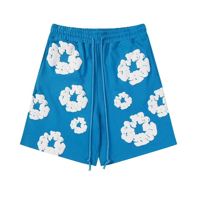 Flower short sleeve shorts cotton
