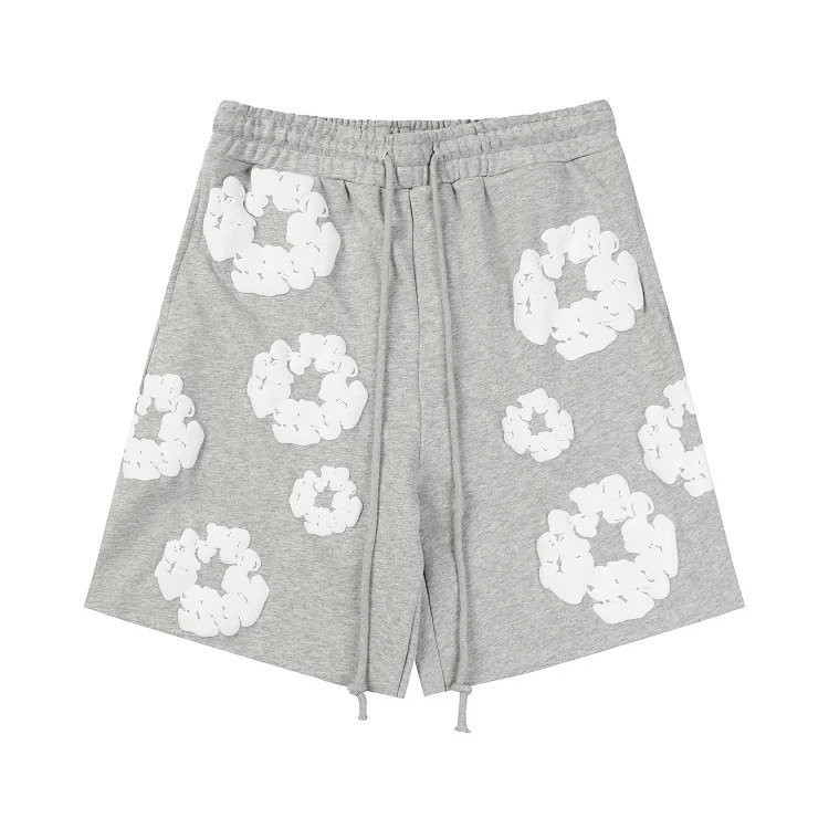 Flower short sleeve shorts cotton