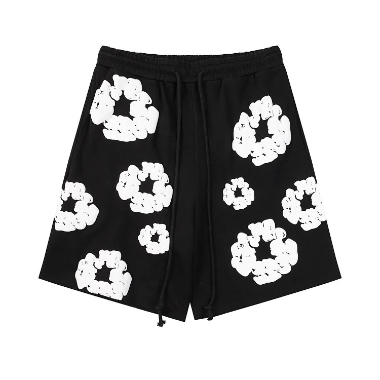 Flower short sleeve shorts cotton