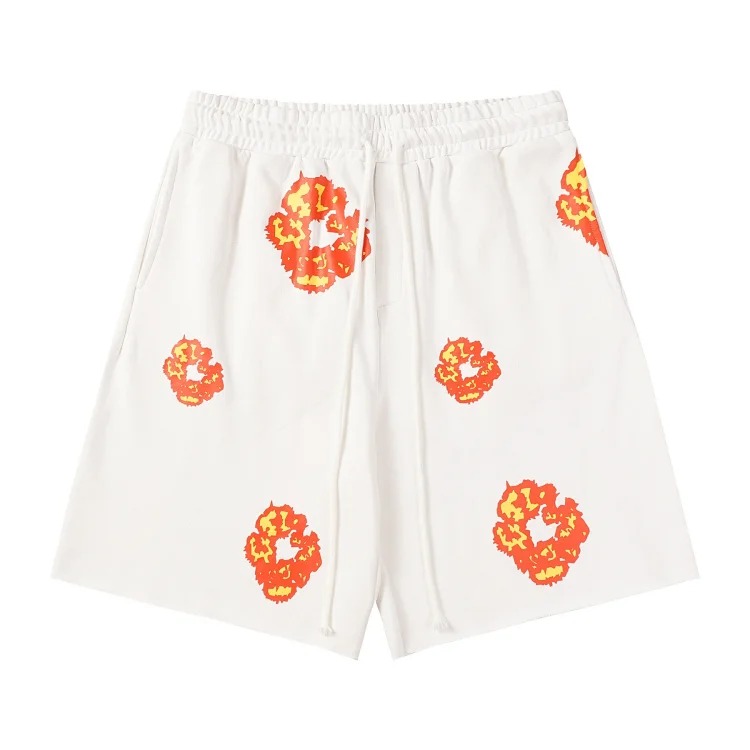 Flower short sleeve shorts cotton