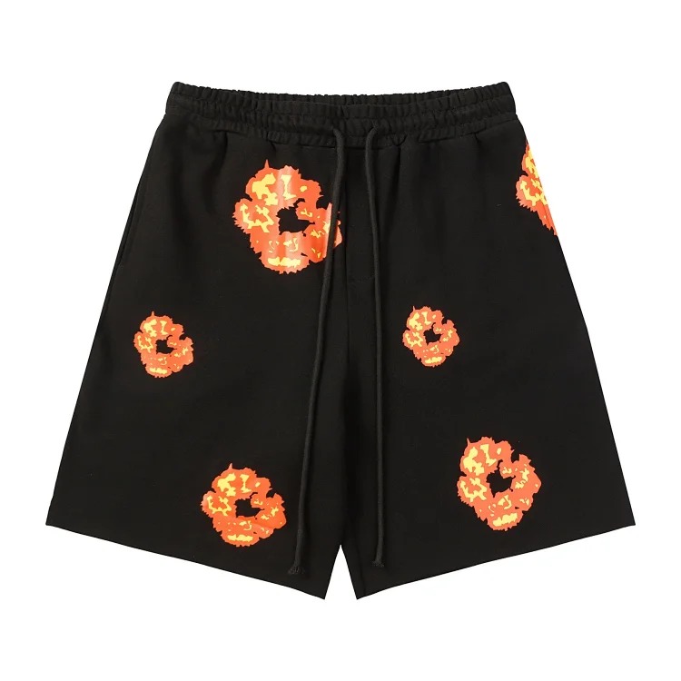 Flower short sleeve shorts cotton