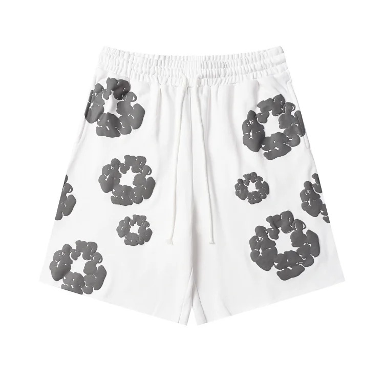 Flower short sleeve shorts cotton