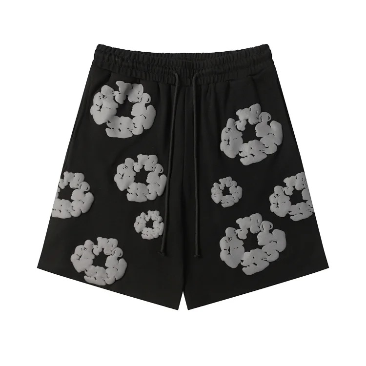 Flower short sleeve shorts cotton