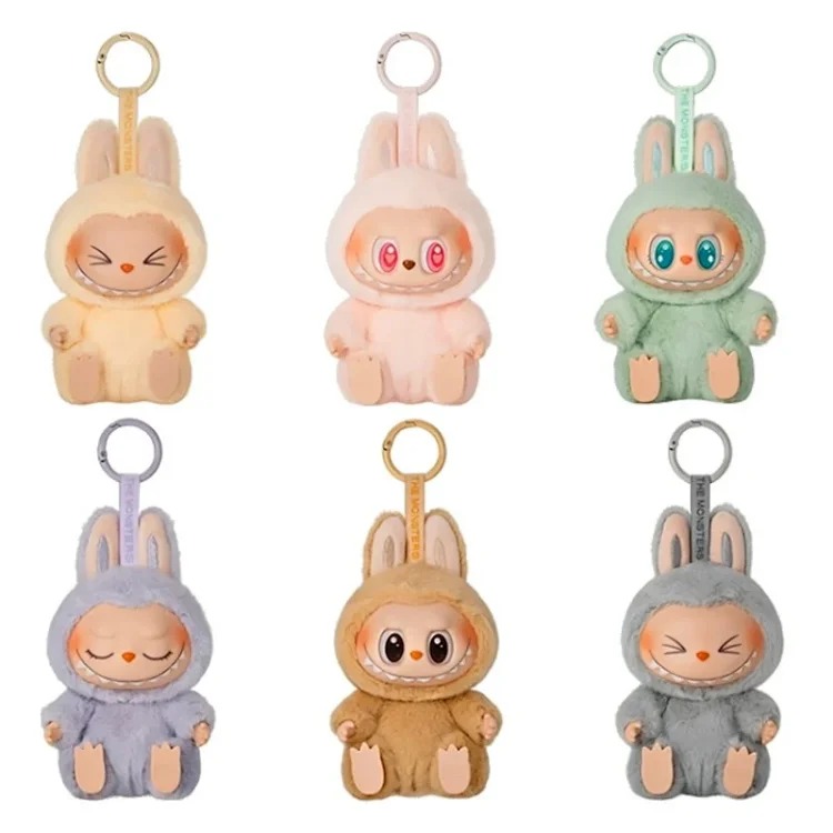 Wholesale second generation THE MONSTERS heart-beating macaron enamel face blind box plush doll toy image 6