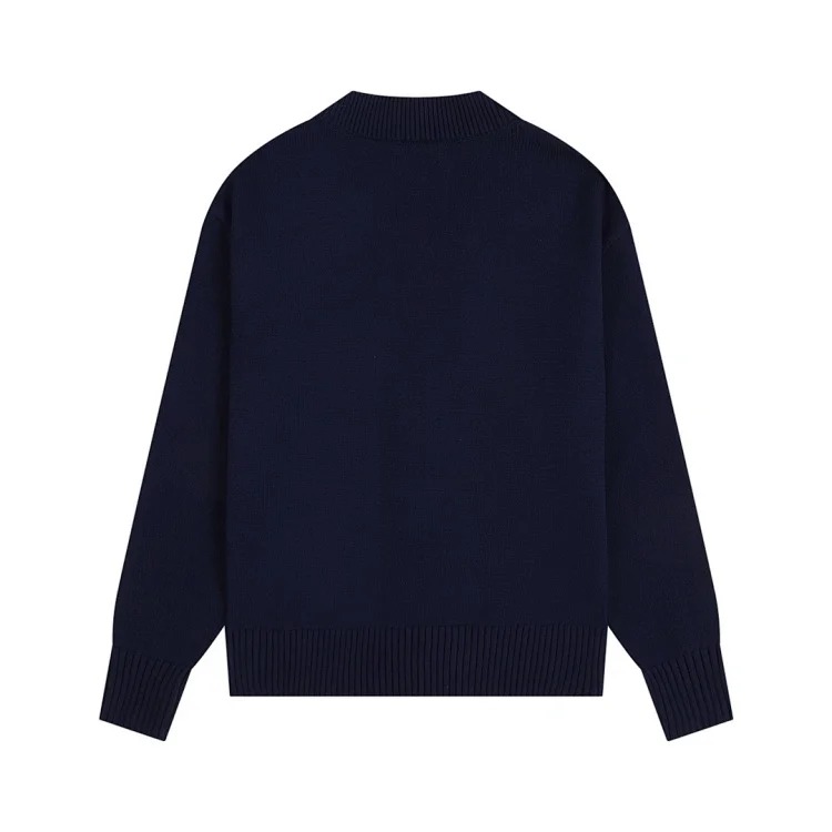 Ami classic love embroidered cardigan knitted sweater loose style for men and women