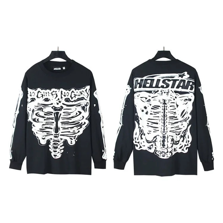 Hellstar men's and women's couple wear large size loose pullover long-sleeved T-shirt for teenagers image 6