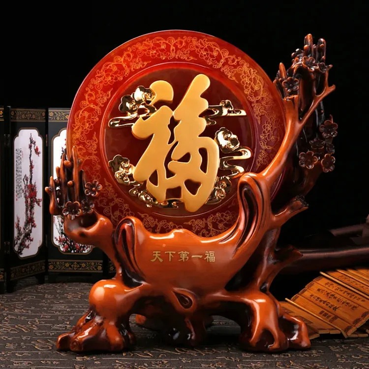 Modern minimalist home living room decorations with blessing characters, wine cabinets, TV cabinets, office desks, housewarming gifts