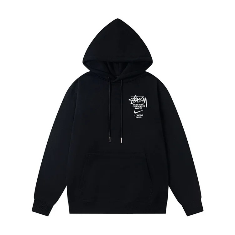 Stussy co-branded men's and women's embroidered knitted sweatpants and sweatshirts