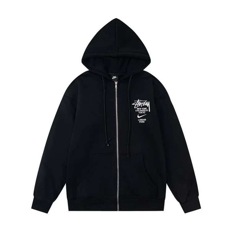 Stussy co-branded men's and women's embroidered knitted sweatpants and sweatshirts