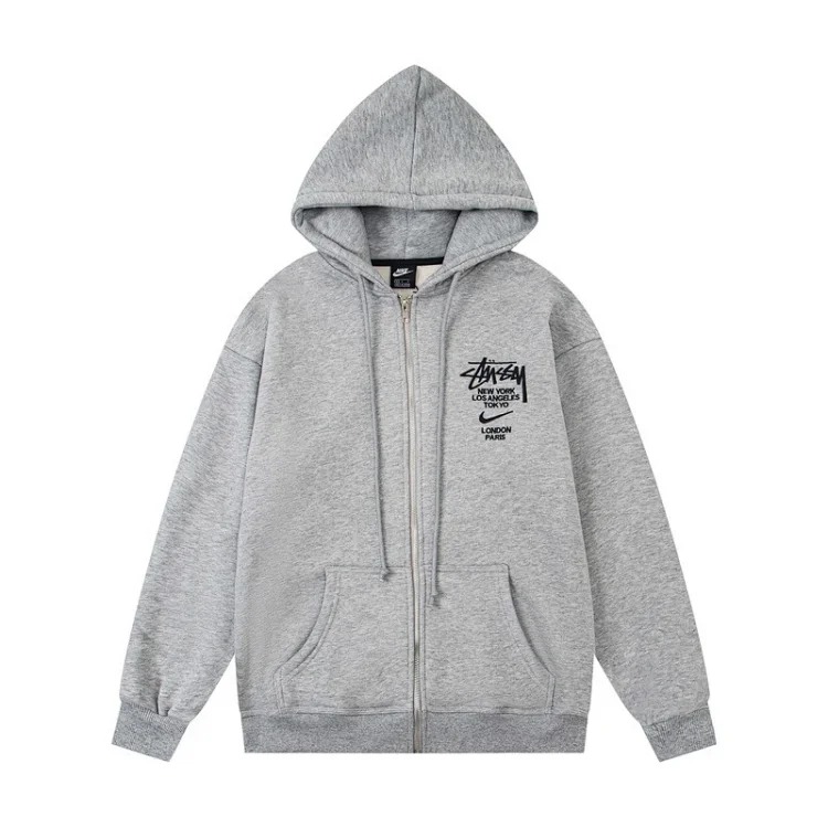Stussy co-branded men's and women's embroidered knitted sweatpants and sweatshirts