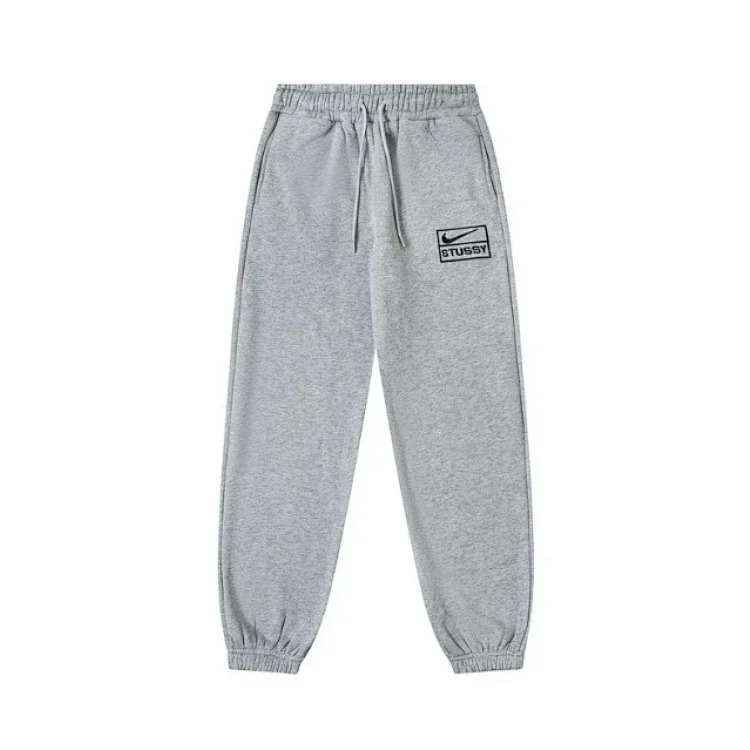 Stussy co-branded men's and women's embroidered knitted sweatpants and sweatshirts