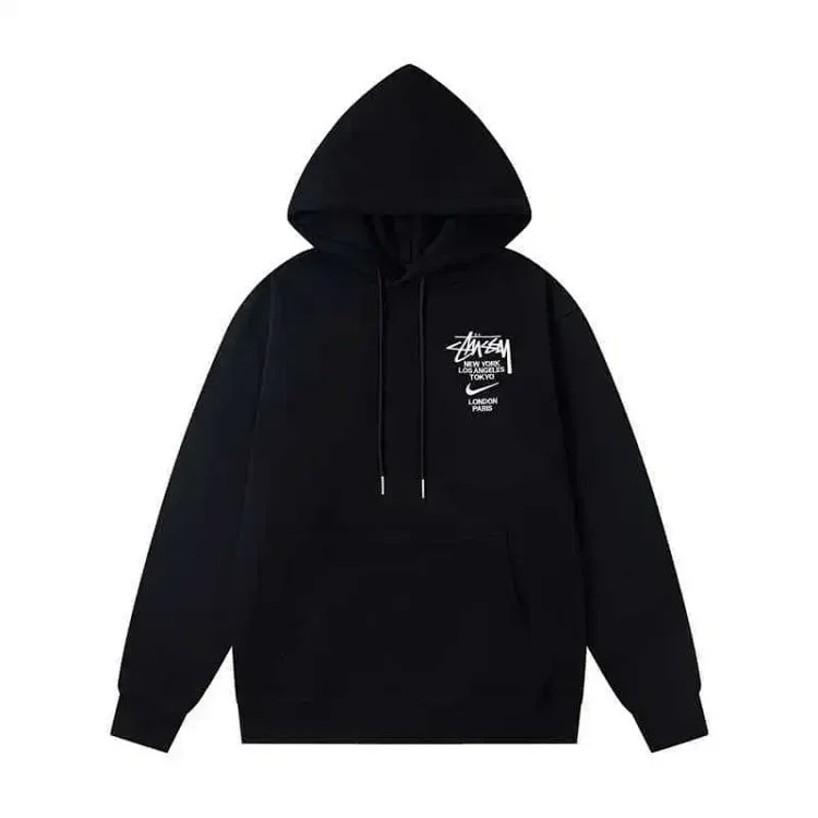 Stussy co-branded men's and women's embroidered knitted sweatpants and sweatshirts