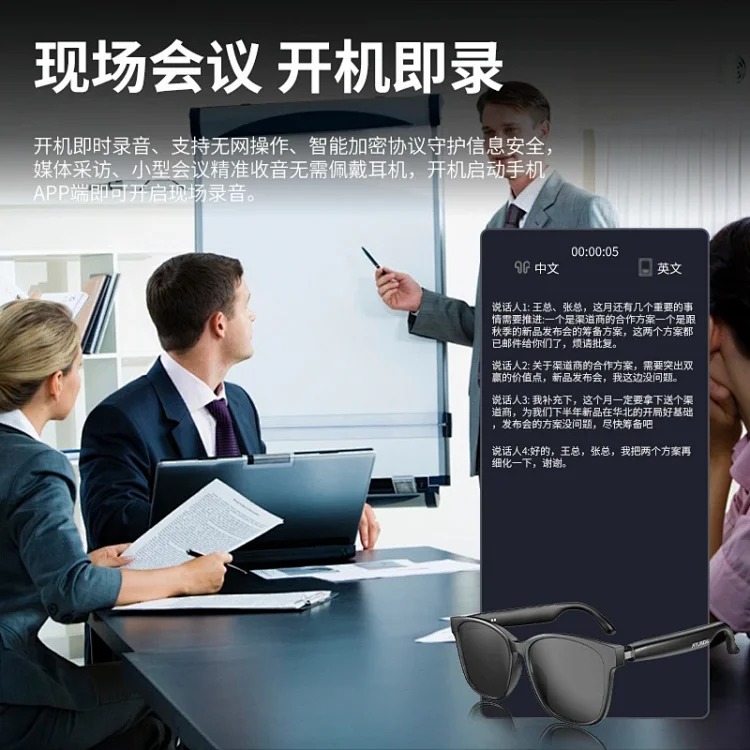 HYUNDAI modern HY-C8 smart AI translation glasses and headphones simultaneous interpretation of 144 languages ​​for real-time conferences