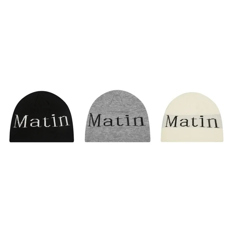 Korean trendy brand matin kim hat Jang Kyu-jin same style MK letter woolen hat knitted hat matinkim