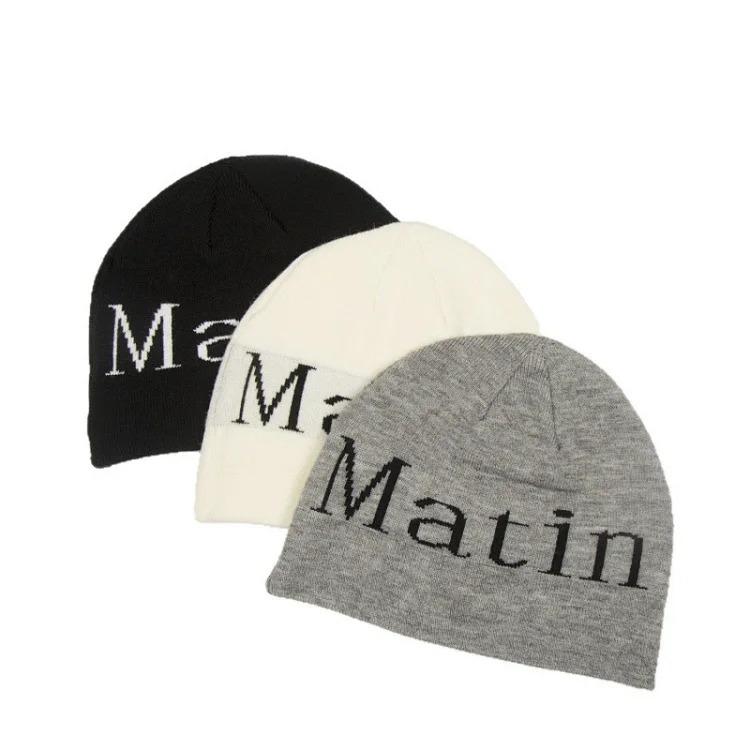 Korean trendy brand matin kim hat Jang Kyu-jin same style MK letter woolen hat knitted hat matinkim