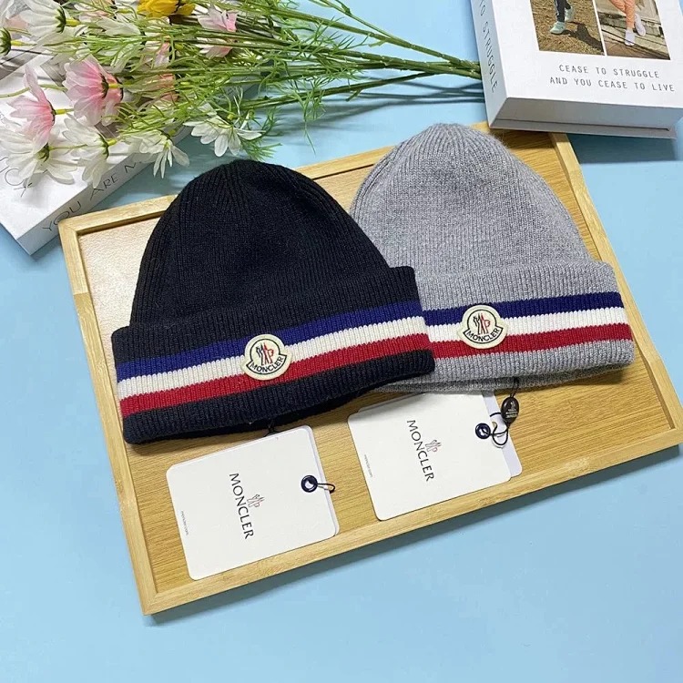 Mon genuine wool-blend color-block knit hat
