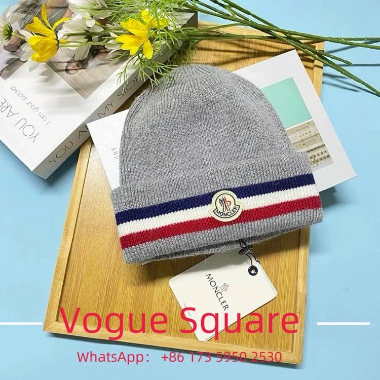 Mon genuine wool-blend color-block knit hat image 3