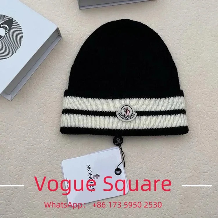 Mon genuine wool-blend color-block knit hat image 4