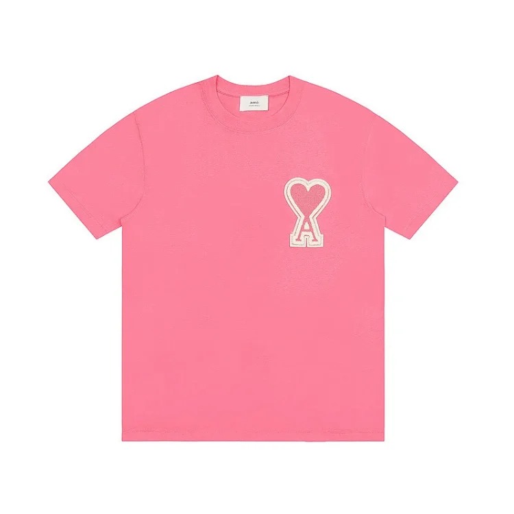 AMI Macaron Color Big Heart Short-Sleeve