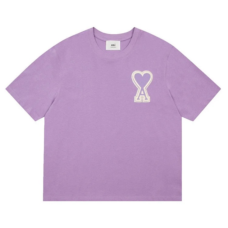 AMI Macaron Color Big Heart Short-Sleeve