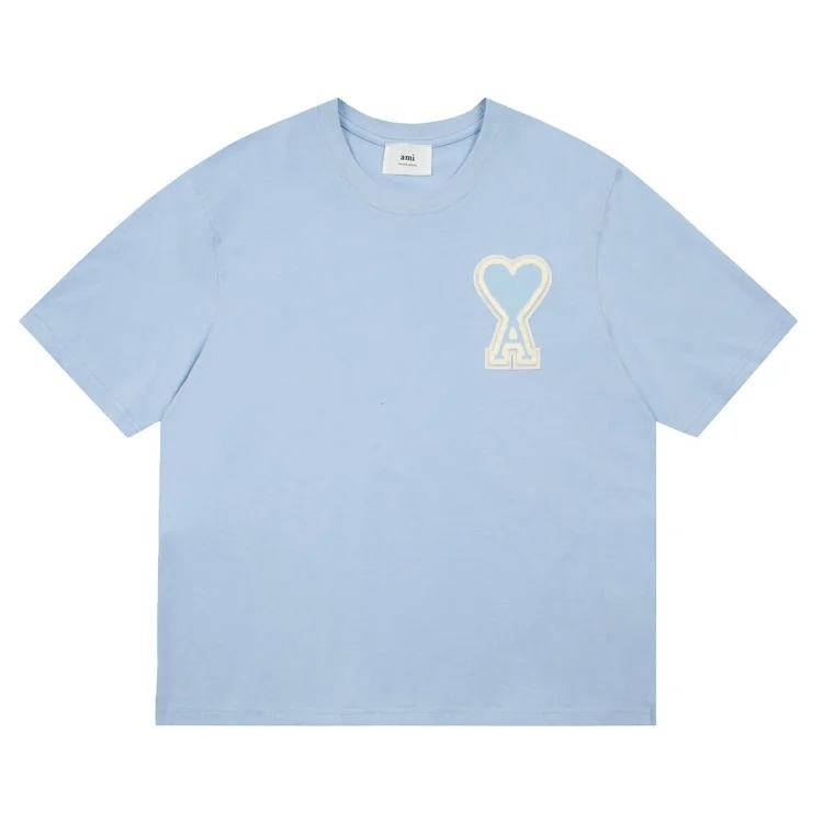 AMI Macaron Color Big Heart Short-Sleeve