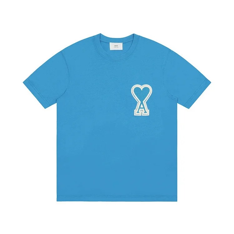 AMI Macaron Color Big Heart Short-Sleeve