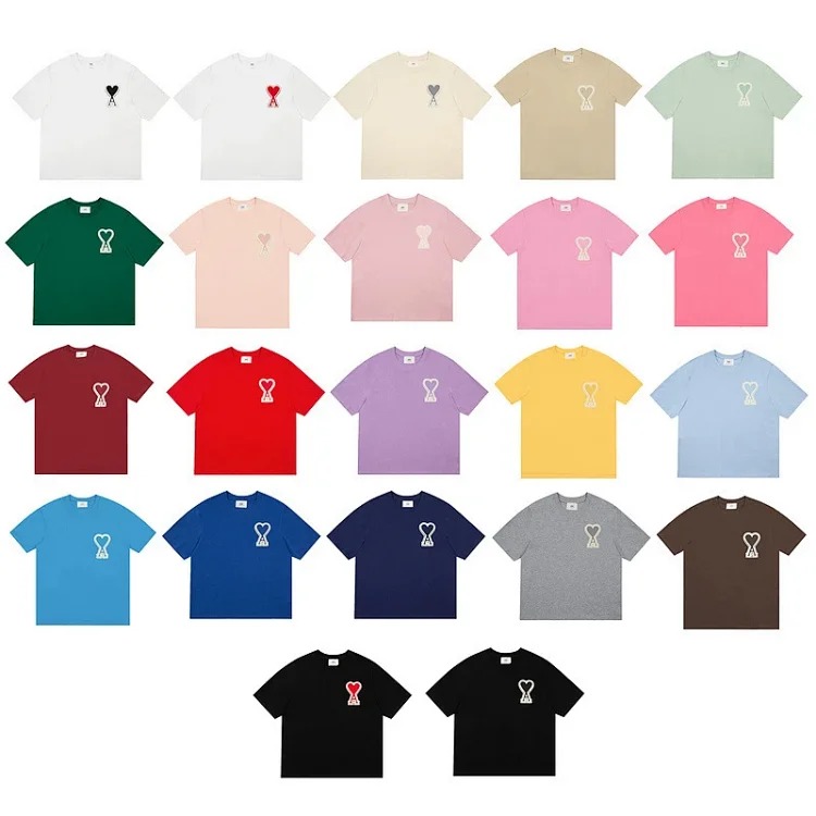 AMI Macaron Color Big Heart Short-Sleeve