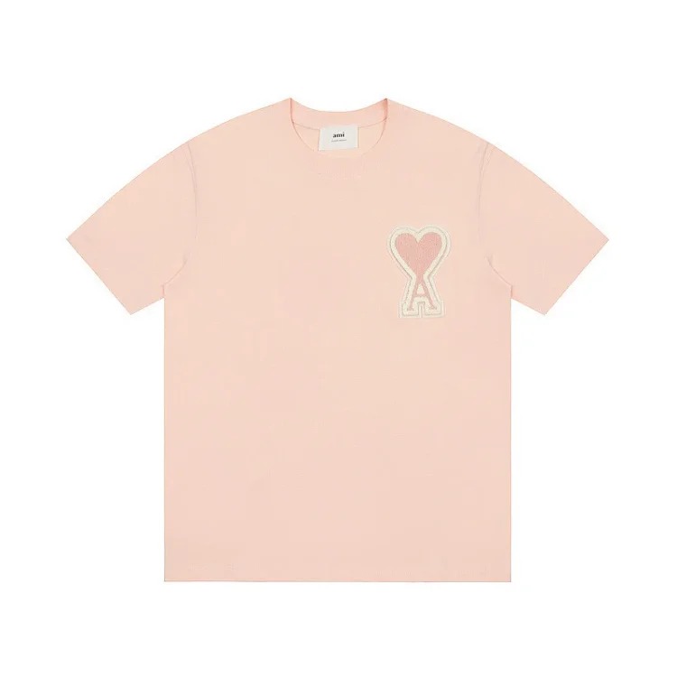 AMI Macaron Color Big Heart Short-Sleeve
