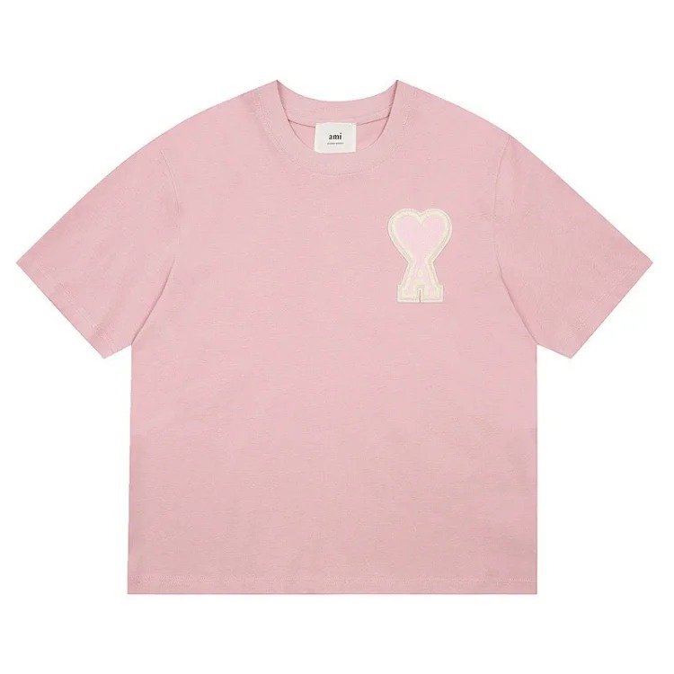 AMI Macaron Color Big Heart Short-Sleeve