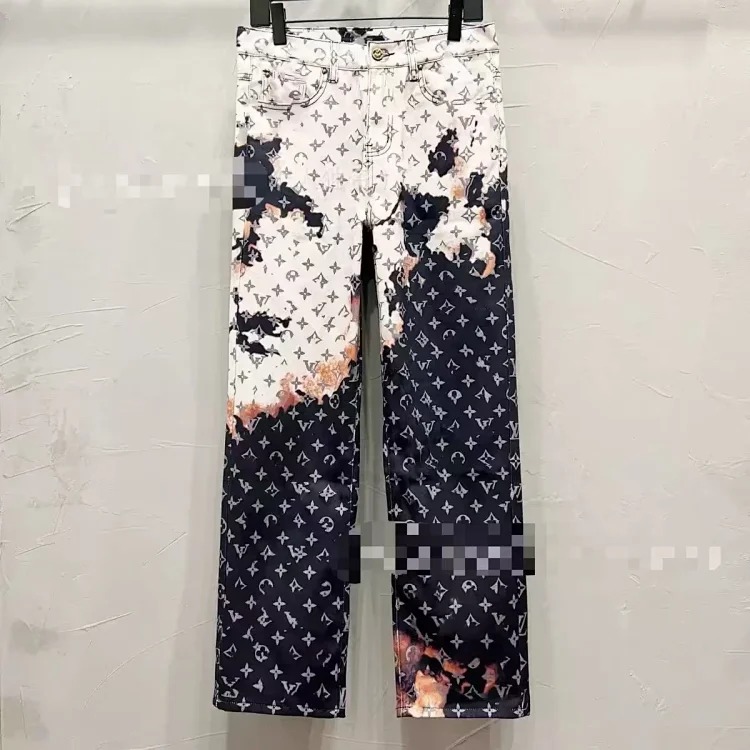 YS77-2025 of washed ripped patchwork jeans image 2
