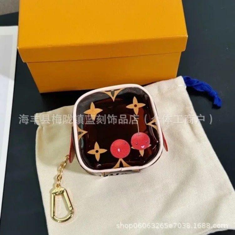 Louis Vuitton New Presbyopia Cherry Headphone Bag Denim Mini Lipstick Coin Purse Fashion Small Pendant One Piece Dropshipping
