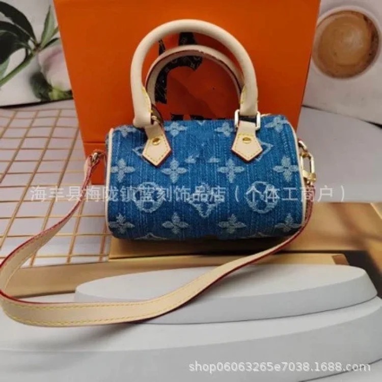 Louis Vuitton New Presbyopia Cherry Headphone Bag Denim Mini Lipstick Coin Purse Fashion Small Pendant One Piece Dropshipping