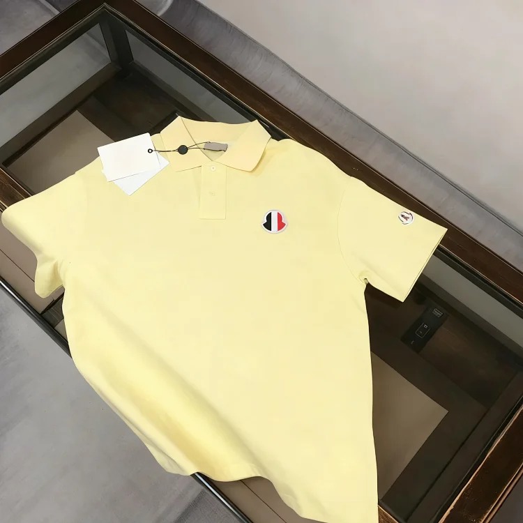 Mc pure cotton embroidered collared polo shirt
